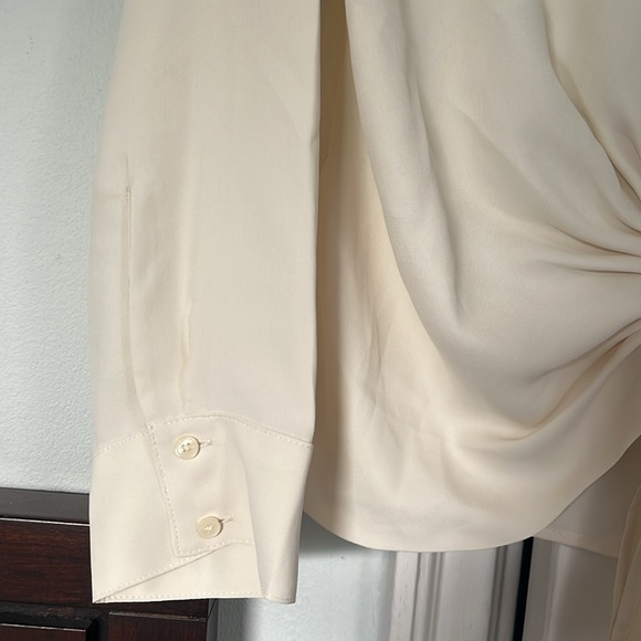 Cream Tie-Front Blouse - Picture 4 of 6
